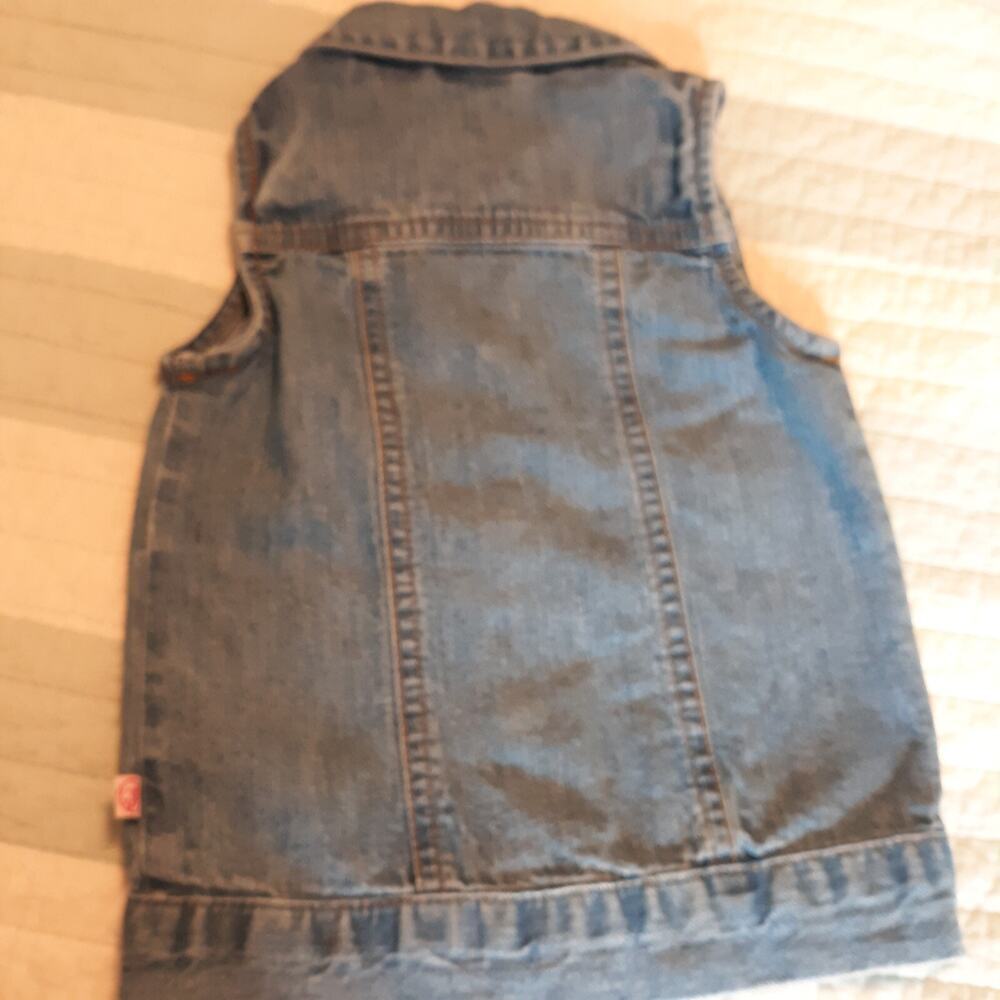 Sophia & Sam Denim Vest Size 18 mth Embroidered Butterflies Buttons Up - Picture 2 of 7